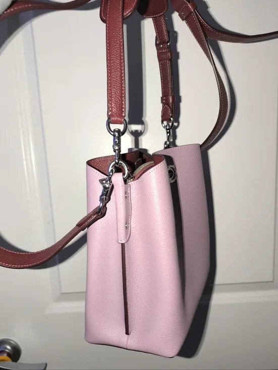 Coach Willow Bucket Shoulder Bag Colorblock Faded Purple Leather - Picture 9 of 16